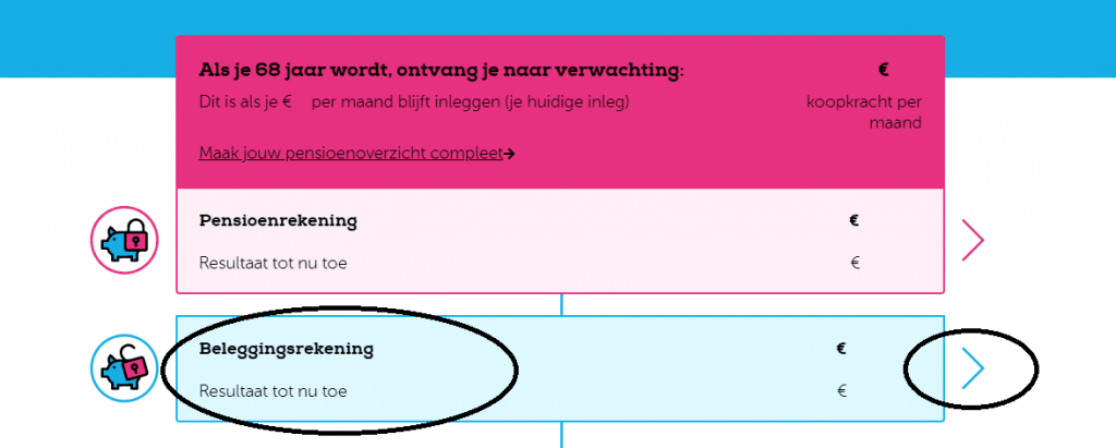 Zo kom je bij je beleggingsrekening en inleg aanpassen beleggingsrekening - BrightPensioen online portal 2022